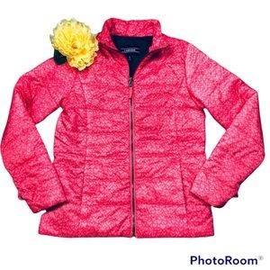 Lands End Pink Heart Jacket NWOT size Large